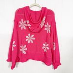 POL  Clothing Lucia Floral Daisy Loose Knit Hooded Sweater Boho Bohemian Coastal Photo 4