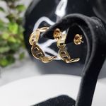 Boutique Gold Mariners Chain Link Open Hoop Earrings Stainless Steel Photo 3