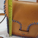 Rebecca Minkoff  Leather Midnighter Messenger Crossbody Tan Blue Trim Boho Bag Photo 1