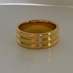 Triple Band Ring Gold Diamond Ring Photo 0
