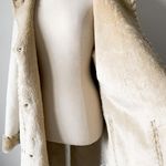 Chadwick's Collection Ivory Cream Vintage Faux Fur Lined Suede Coat Jacket Size M Photo 4