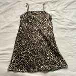 Vintage Gillian O’Malley Black brown leopard print slip dress spaghetti straps Photo 1