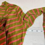 Anthropologie  Sparrow Traveling Stripes Linen Cardigan XS Ruffles Green Pink‎ Photo 9