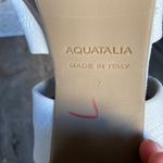 Aquatalia Summer Ivory Leather Criss Cross Slip on Block Heels Photo 5