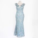 Eliza J - V-Neck 3D Flower Sleeveless Gown Photo 6