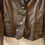 Danier Brown Genuine Leather Button Front Jacket Small Photo 3