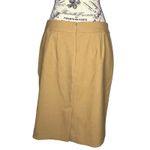 Loft (8) Button Pockets Detail A-Line Straight Skirt Back Slit Zipper Closure Photo 3