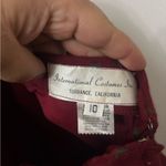 Elegant Burgundy Halter Dress with Ruffle Details Red Size 10 Photo 8