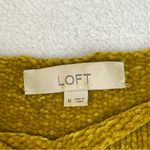 Loft Golden Olive Crew Neck Sweater Womens M Medium Chunky Soft Knit Office Photo 5