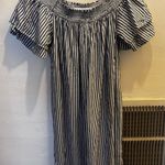 Old Navy White & Navy Striped Dress Photo 0