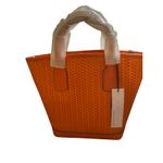 Dooney & Bourke  purse Orange Woven Leather Tote Bag With Tag & Strap NWT‎ Photo 2