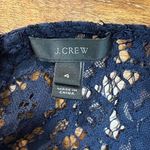 J.CREW Lace Blouse Top Womens 4 Navy Blue‎ Floral Long Sleeve Crew Party Holiday Blue Photo 11