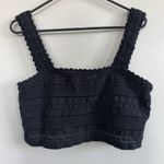 Aerie  Crochet Knit Boho Lace Crop Top Black Woman’s Size L Stretch Photo 6