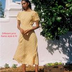 Faithfull the Brand Brida Magnolia yellow floral Midi Dress NEW SMALL Photo 1