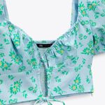 ZARA  | Floral Puff Sleeve Top Photo 6