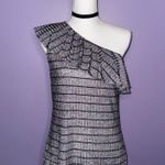 Juicy Couture NEW  Gray and Black One-Shoulder Striped Top Photo 0