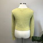 American Eagle Yellow Ribbed Button Front Cropped Cardigan - Size XL Photo 1