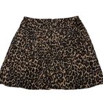 J.Crew Skirt Women 4 Brown Black Cheetah Animal Print Mini Pleated Photo 2