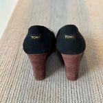 Toms Black High Heel Peep Toe Wedges Sandals Size 8 Photo 2