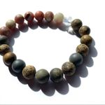 Crystal Beaded Bracelet Boho Stretch Power Tan Photo 2