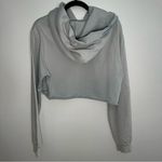 Madhappy  cropped blue grey sweatshirt hoodie Raw hem Stiching medium Photo 7