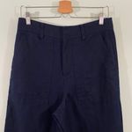 Banana Republic  Women's Navy Wide Leg Ankle Linen Blend Pants Size 6 NWT Photo 1