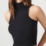 Forever 21  Black Ribbed Cropped Turtleneck Top Photo 0