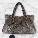 via spiga Vintage Copper Leather Braided Handle Handbag Photo 1