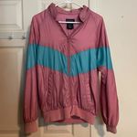 Womens Duckster Vintage Windbreaker Jacket Coat Hood Light Pink Blue Size Medium Photo 0