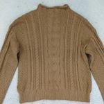 J.Crew Rollneck Cable Knit Mock Neck Pullover Sweater Womens Medium Beige Brown Photo 3