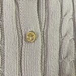 Adrienne Vittadini Cream and Gold Ribbed Cardigan Sweater Photo 3