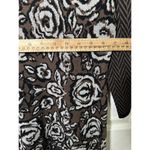 Nine West Dress Knit Long Sleeve Scoop Neck Aline Sweater Herringbone Rosette XL Photo 9