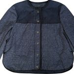 J.Crew EUC  Navy Chevron Tweed Side Snap Topper Jacket Medium Photo 4