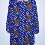 Amanda Uprichard Geometric Print Long Sleeve Silk Tunic Dress Size Medium Photo 0