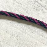 Silver tone filigree tube bead or snag necklace on purple black rope Photo 5