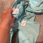 Xhilaration  Juniors Textured Blue Gray Striped Hipster Bikini XL bottoms / M top Photo 4