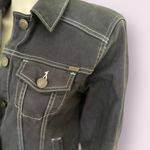 Eddie Bauer Edie Baurer Womens Size Small dark blue/gray Shaped Trucker Button up Denim Jack Photo 2