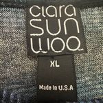 Clara Sun Woo Poncho Sleeve Sweater Tunic Size XL Peacock Stripe Lightweight Blue Photo 5