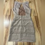 BCBG MaxAzria Fionna Champagne Tiered Lace Illusion Cocktail Party Dress Sz 0 Photo 4