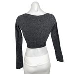 ZARA  Black Ribbed Knit Scoop Neck Long Sleeve Speckled Sweater Crop Top Sz XS/S Photo 1
