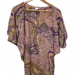 Parker  Silk Pink Metallic Dolman Sleeves Blouse Small‎ Photo 0