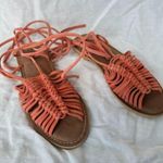 Seychelles  Women's Distant Shores Flat Sandal Coral Leather Women's Size 6 Beach Photo 1