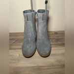 Crown Vintage Women's Suede Heeled Boots,Blue Gray Color,Cutout Style,Size 6.5? Blue Photo 1