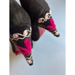 Artemis Black Heel Embroidery EU 40 US 9 Floral Red Bottom Artisan Photo 3