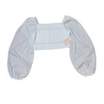 Camila Coelho  Revolve White Poesia Smocked Cropped Long Sleeve Blouse NWT Medium Photo 4