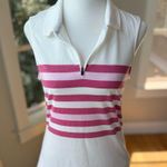 Puma Golf White Fuschia Pink Stripe Sleeveless Dry Cell Polo Shirt Size Small Photo 11