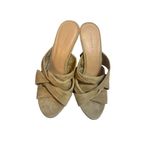 Veronica Beard  Alin Sandal in Sand Sz 8 suede heeled sandal Photo 5