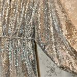 Anthropologie  Lisabette Sequined Mini Dress Silver Wrap Dress Small Photo 10