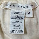 Max Studio Champagne Cream Belted Midi Dress Size Medium Retro Boho Print Photo 2