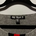 Say What? Say What? Gray Sweater with Red and blue Accents Sz medium Photo 2